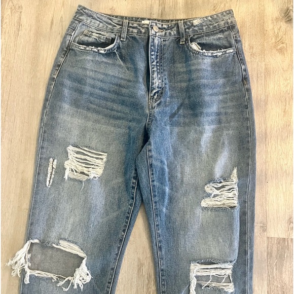 NEW VERVET Ripped Distressed High Waisted Jeans - Picture 3 of 4